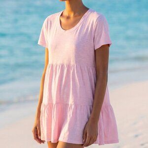 NWT ANTHROPOLOGIE Sundry Light Pink PIMA COTTON mini dress M